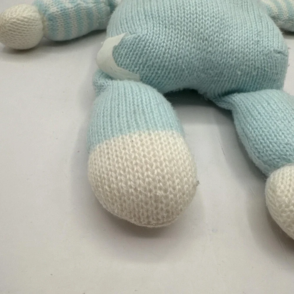 EDEN‎ Vintage Knit Blue Stripes Bear Mouse Plush Toy Animal 4380